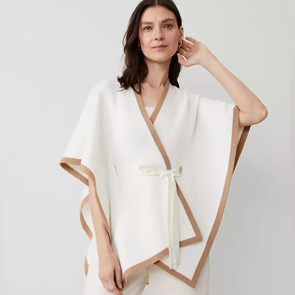 Ann Taylor Belted Wrap Poncho (XS/S)